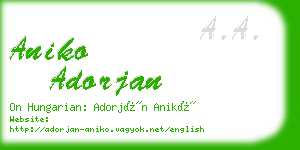 aniko adorjan business card